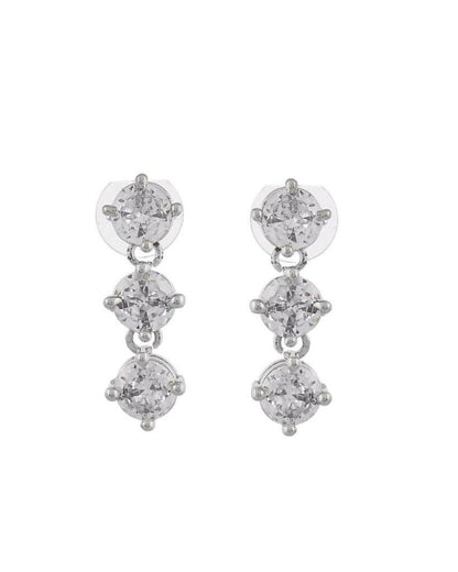 VOJ Silver Plated AD Studded Choker Jewellery Set