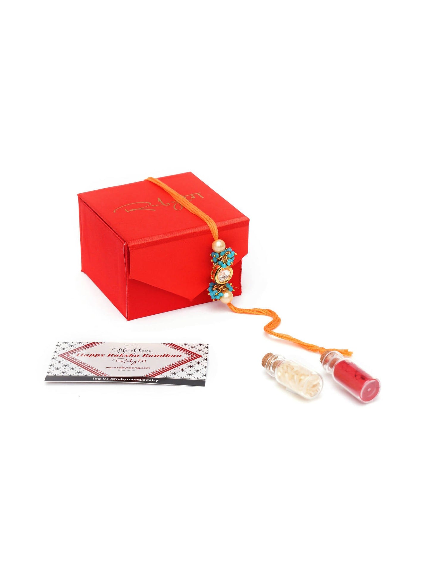 Designer kundan Rakhi - Ruby Raang