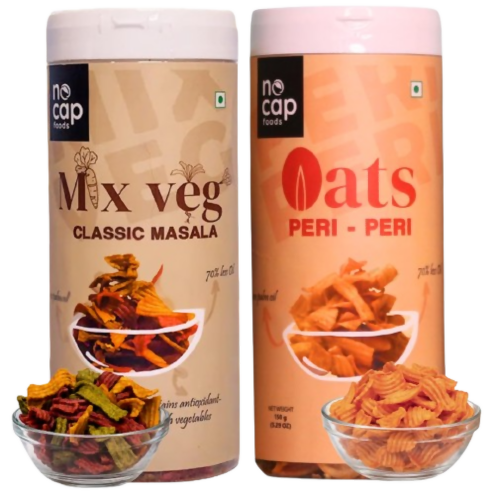 Nocap foods Zero Guilt Healthy Chips - Classic Masala & Oats Peri Peri