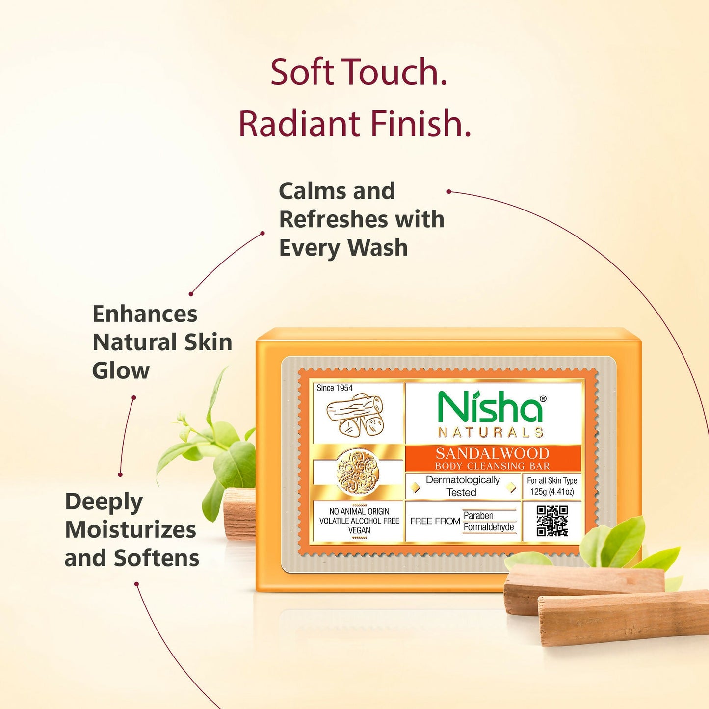 Nisha Sandalwood Body Cleansing Soap Bar