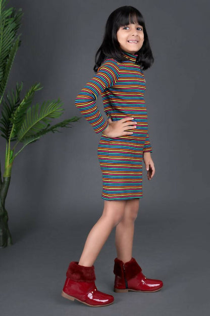 Tiny Bugs Girls Anckle Lenght Boots -Maroon