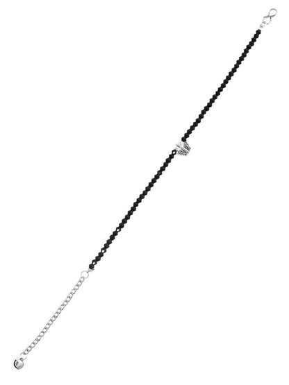 VOJ Women Black Color stainless steel Anklet