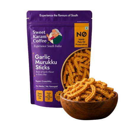 Sweet Karam Coffee Garlic Murukku Sticks