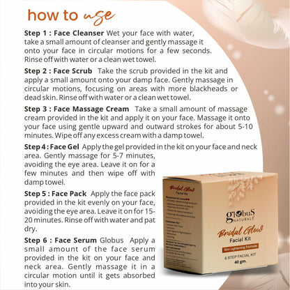 Globus Naturals Illuminating Bridal Glow 6 Step Facial Kit