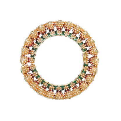 Meenakari and Jadau Bangle (Multi Color) - Ruby Raang
