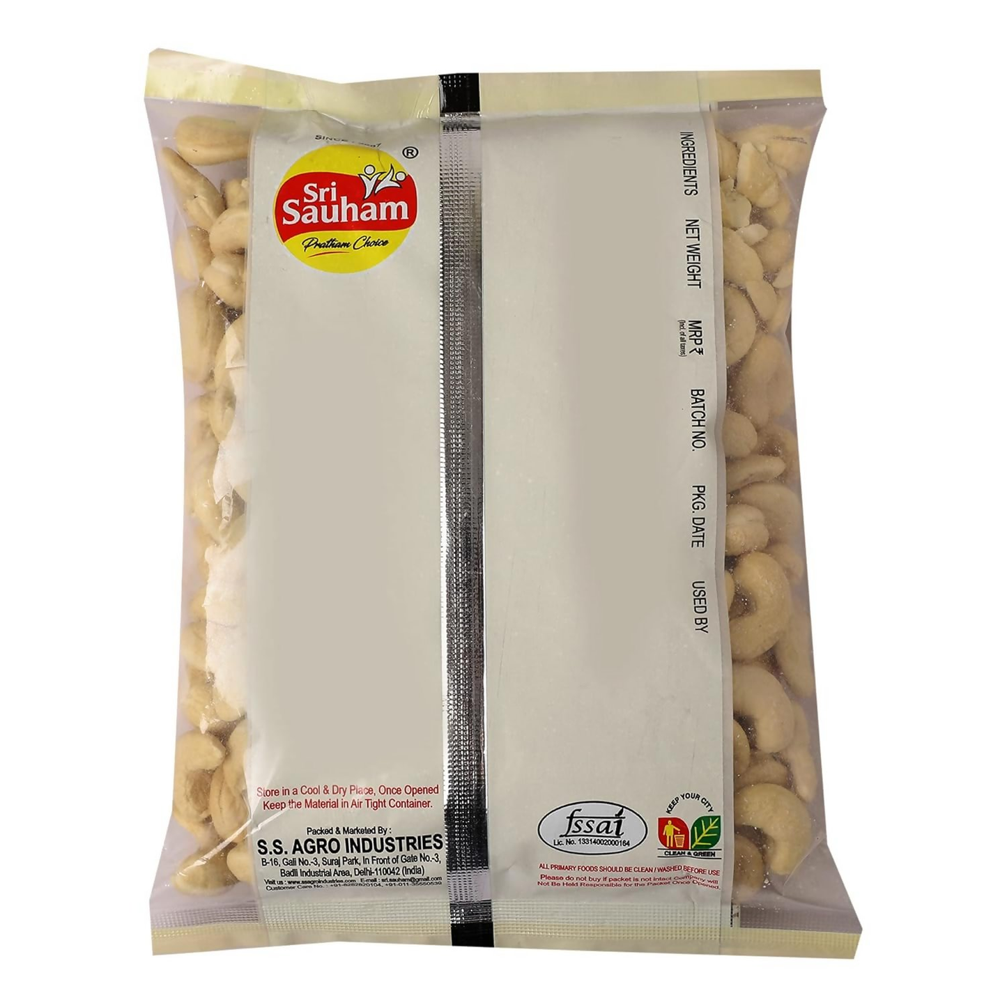 Sri Sauham Premium Dry Fruits – Natural Raw Cashew Nuts
