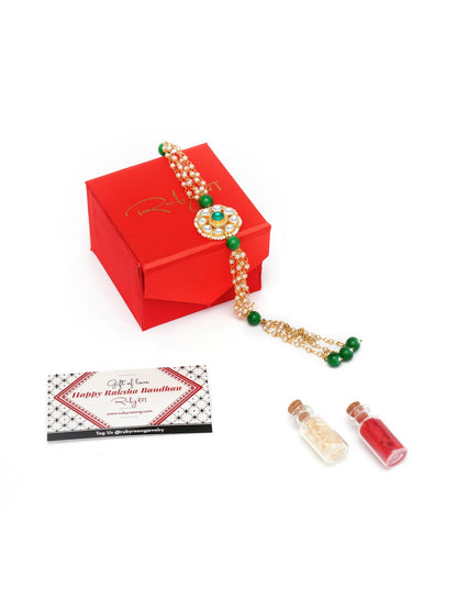 Designer kundan Rakhi - Ruby Raang