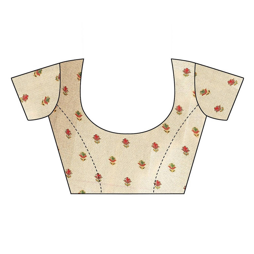 Vamika Printed Jute Silk Brown Saree (Rishika Chiku)