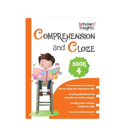 Scholars Insights Comprehension and Cloze Grade 4|English Vocabulary, Grammar Skill Book 4| Ages 9-10 Years