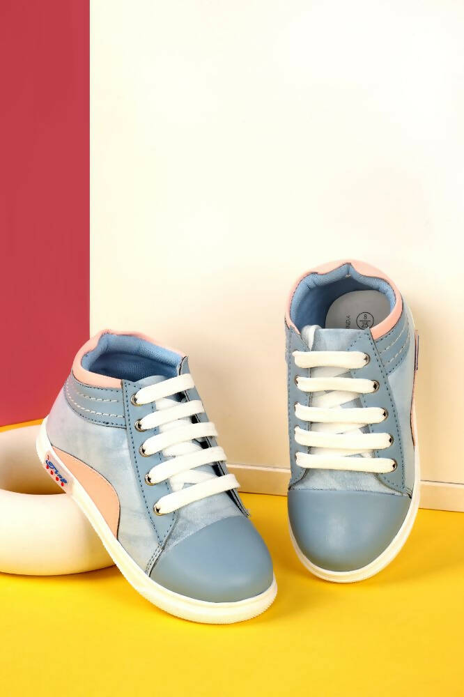 Tiny Bugs For Boys & Girls Party Wear Boots - Sky Blue