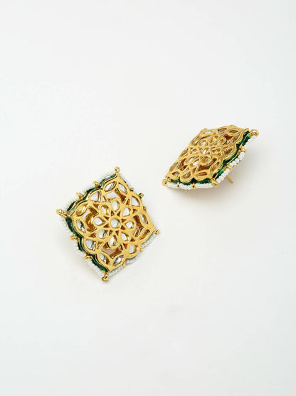 Kundan Choker With Studs - Ruby Raang