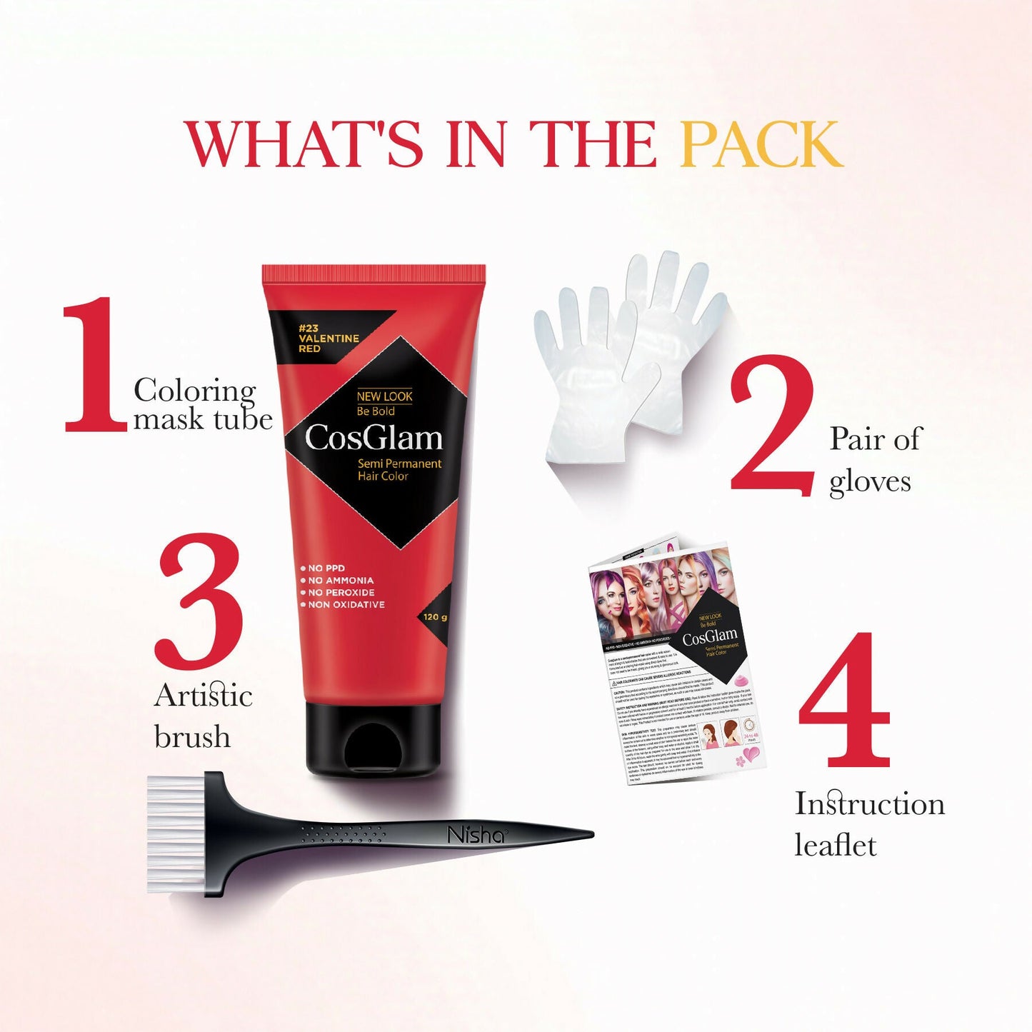 Cosglam Semi Permanent Hair Color for Women & Men (#23 Valentine Red)