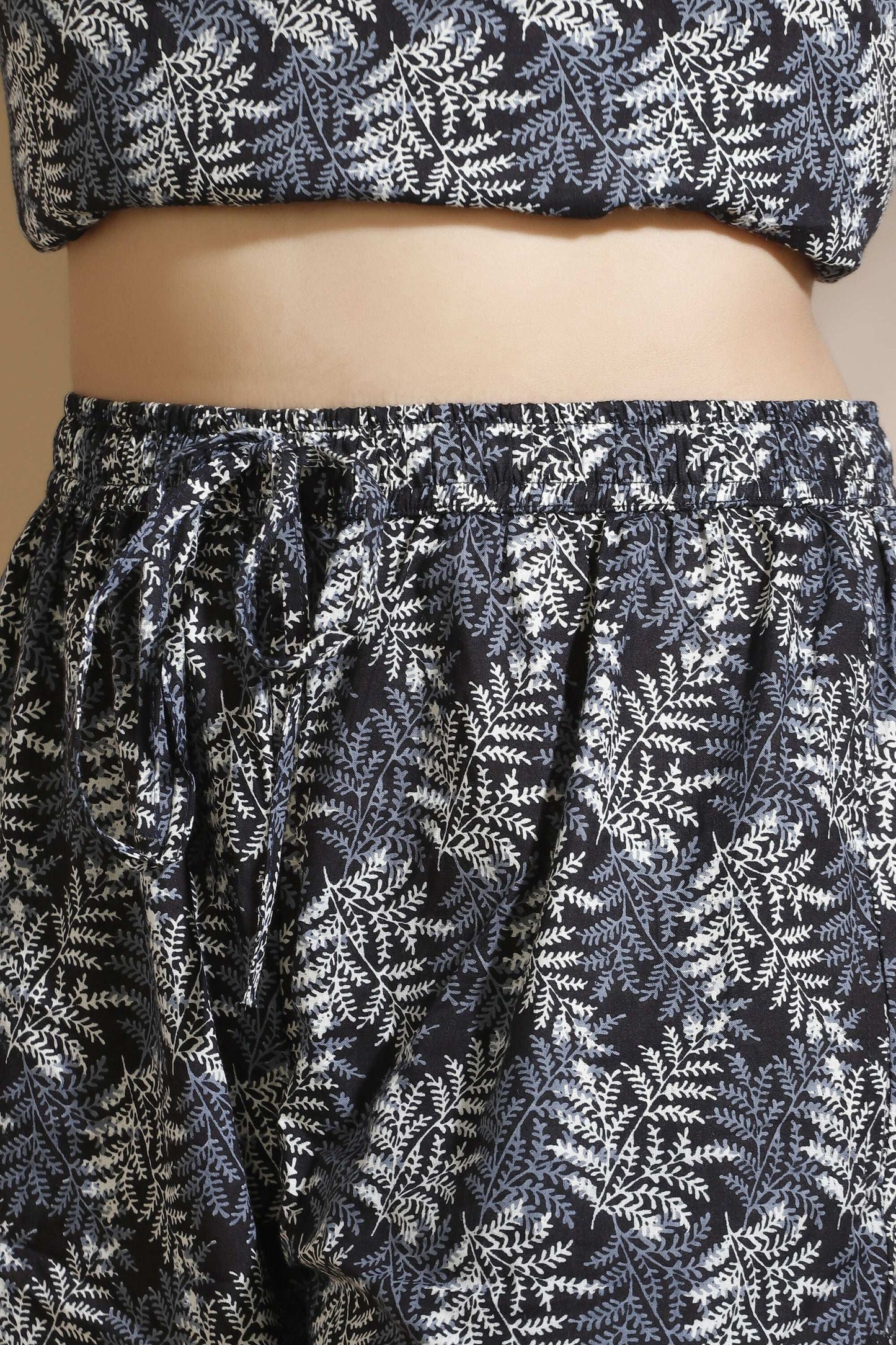 Breathables Abstract Cotton Co-Ord Set – Black