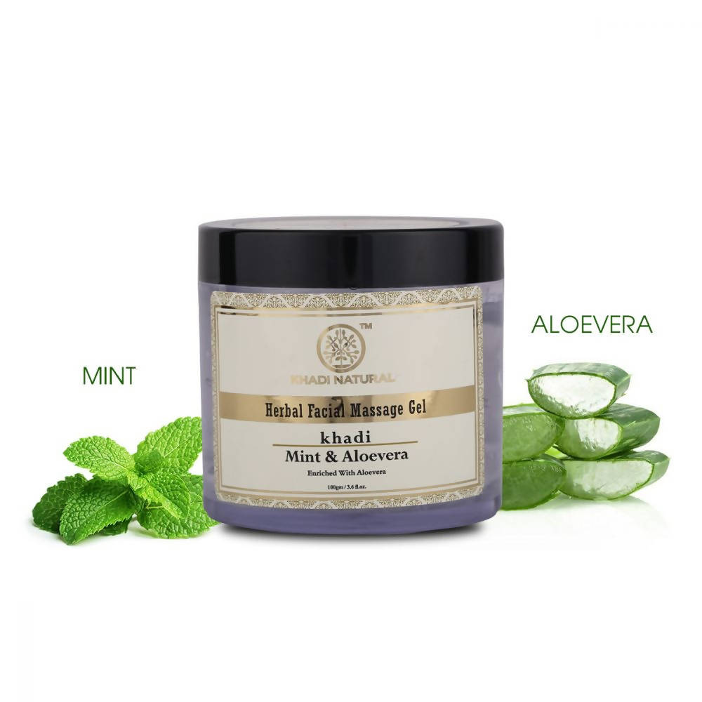 Khadi Natural Mint & Aloe Vera Herbal Facial Massage Gel - 100 gm