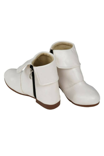 Tiny Bugs Girls Anckle Lenght Boots -White