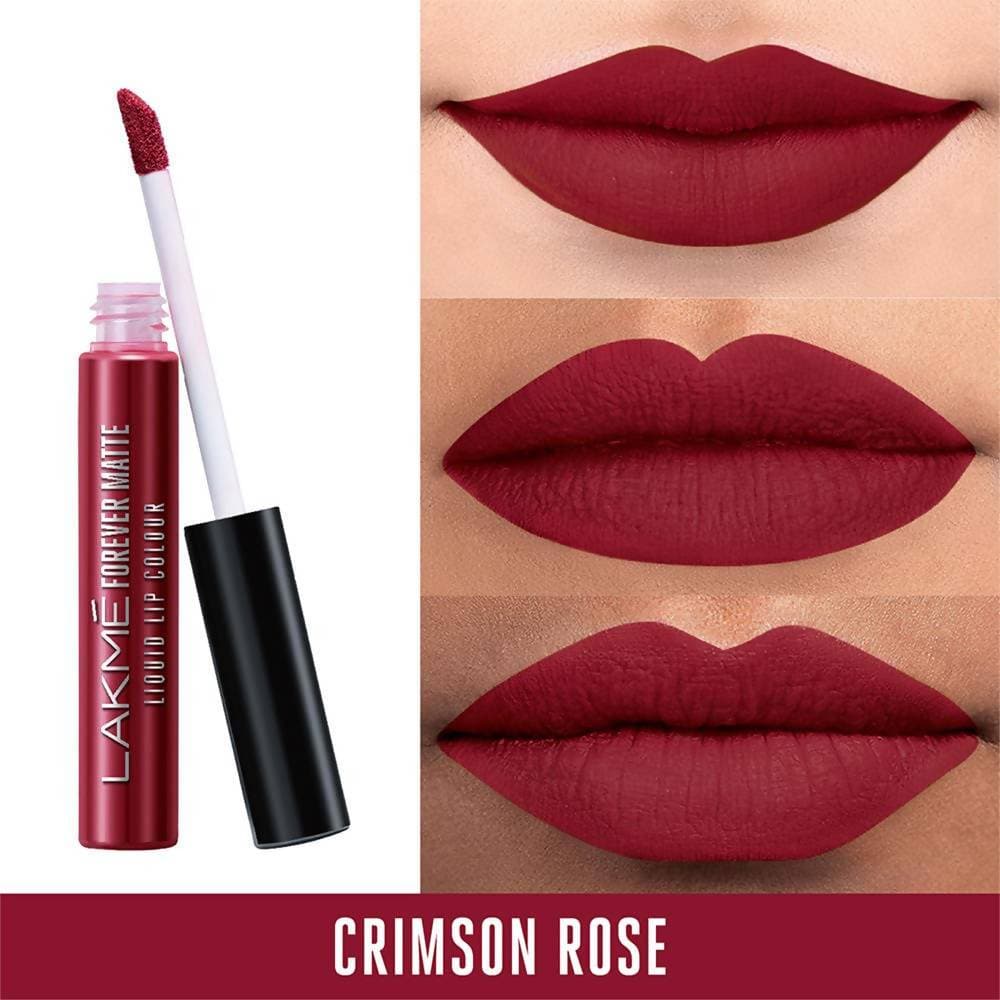 Lakme Forever Matte Liquid Lip Colour Crimson Rose - 5.6 ml