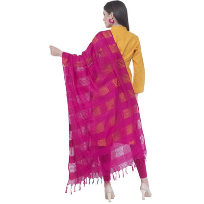 A R Silk Magenta Color Window Square Dupattas and Chunnis