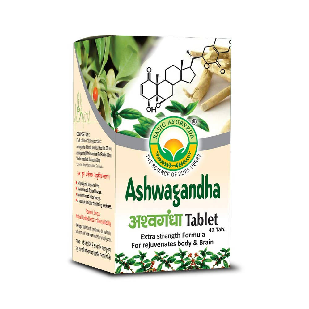 Basic Ayurveda Ashwagandha Tablet - 40 Tablets