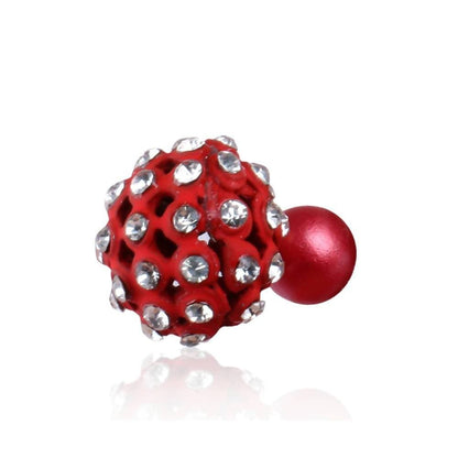 Trendoo Jewelry Gold-Polished Stylish Fancy Red Studs