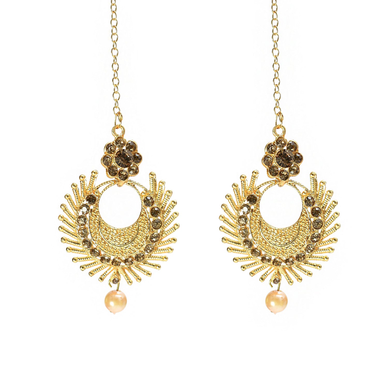 Mominos Fashion Johar Kamal Gold-Polished Brass Finish Long Necklace For Women (Golden)