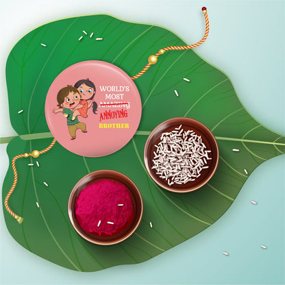 Indianvibez Annoying Brother Metal Rakhi with Fridge Magnet - Kids Rakhi
