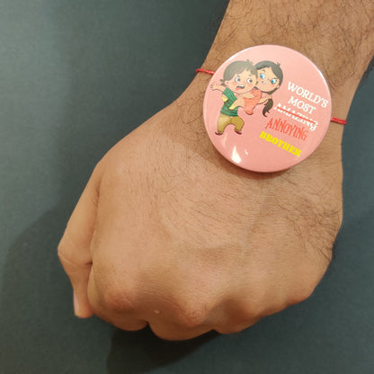 Indianvibez Annoying Brother Metal Rakhi with Fridge Magnet - Kids Rakhi