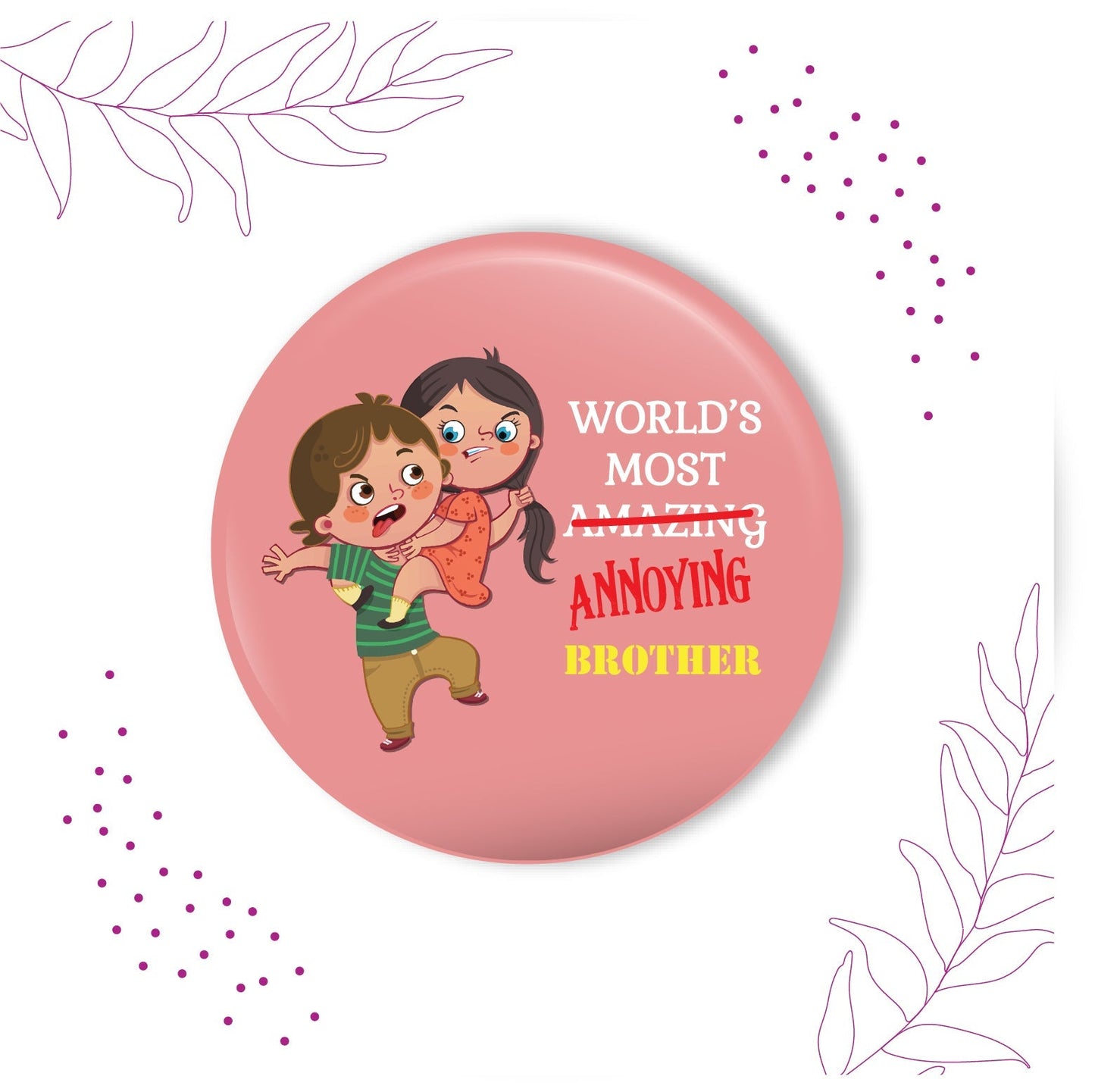Indianvibez Annoying Brother Metal Rakhi with Fridge Magnet - Kids Rakhi