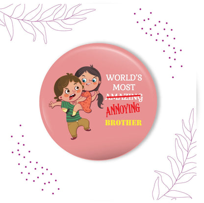 Indianvibez Annoying Brother Metal Rakhi with Fridge Magnet - Kids Rakhi