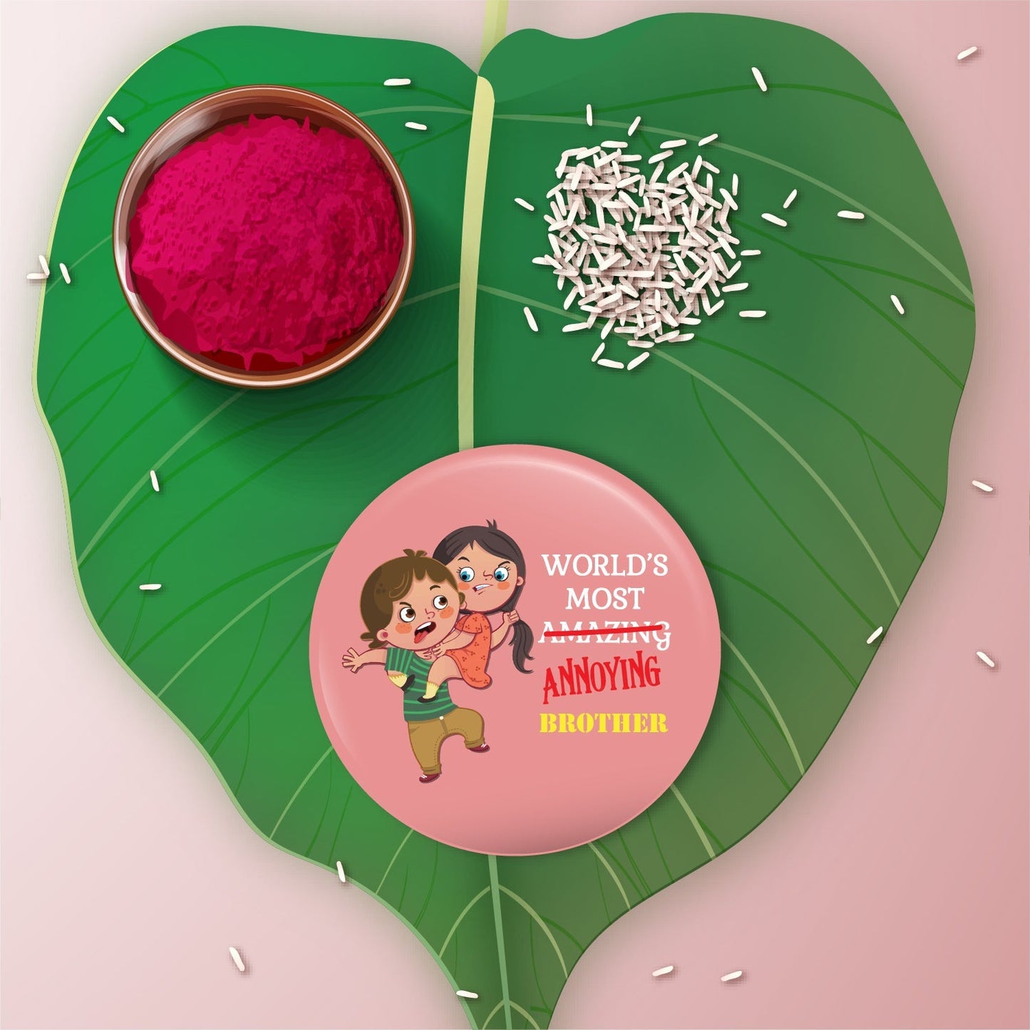 Indianvibez Annoying Brother Metal Rakhi with Fridge Magnet - Kids Rakhi