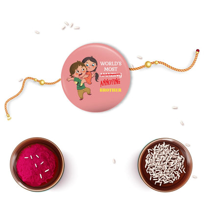 Indianvibez Annoying Brother Metal Rakhi with Fridge Magnet - Kids Rakhi