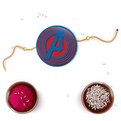 Indianvibez Avengers Metal Rakhi with Fridge Magnet - Kids Rakhi
