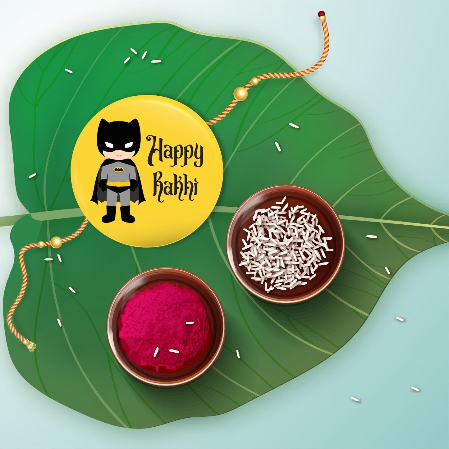 Indianvibez Batman Metal Rakhi with Fridge Magnet - Kids Rakhi