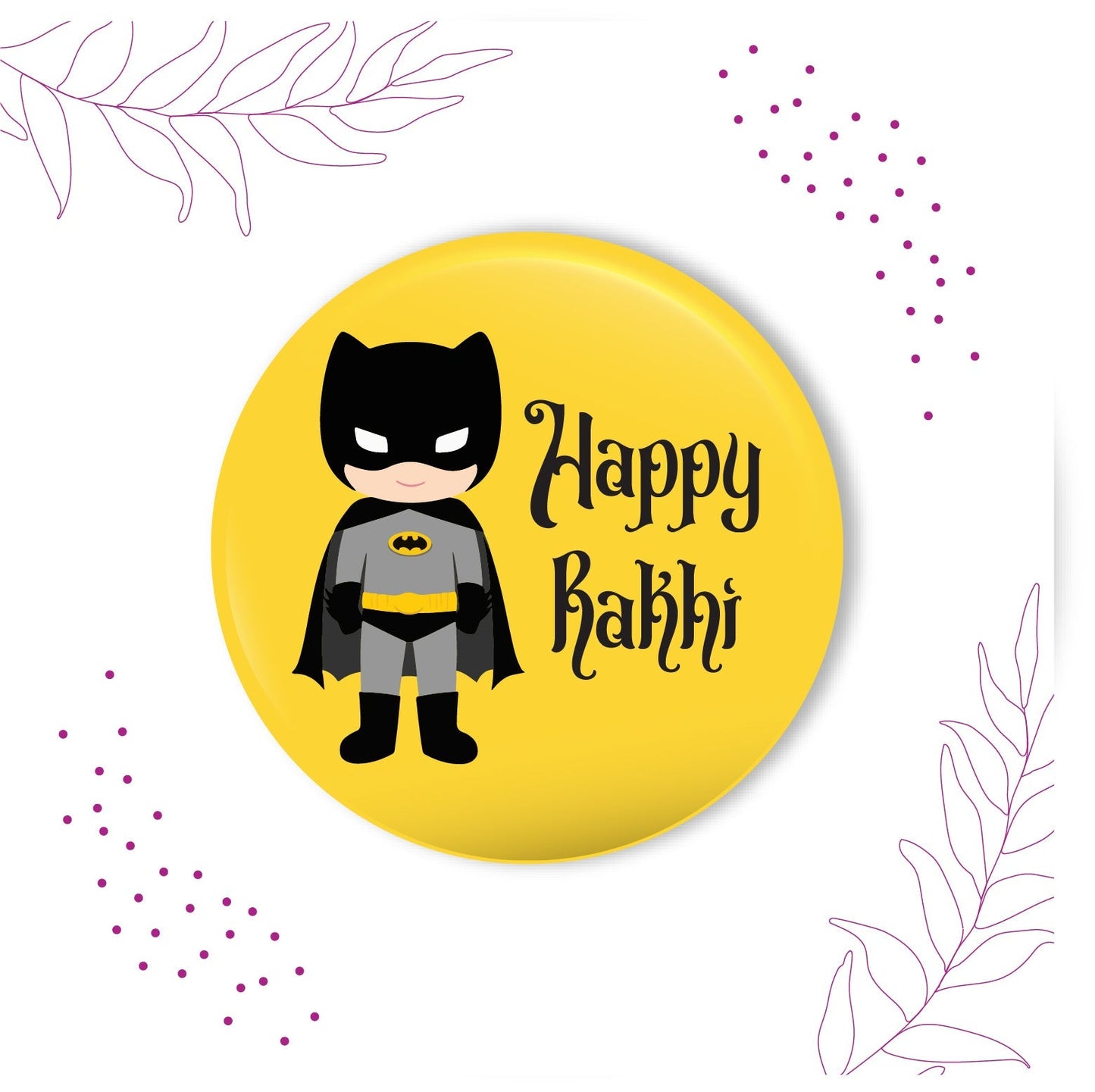 Indianvibez Batman Metal Rakhi with Fridge Magnet - Kids Rakhi