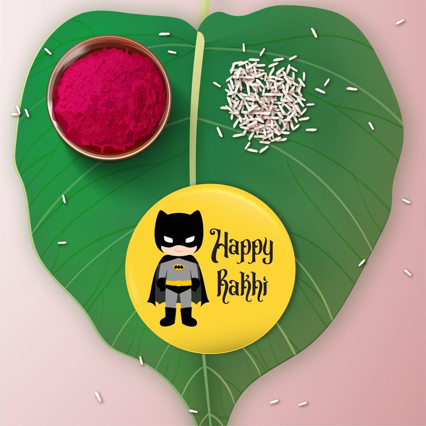 Indianvibez Batman Metal Rakhi with Fridge Magnet - Kids Rakhi