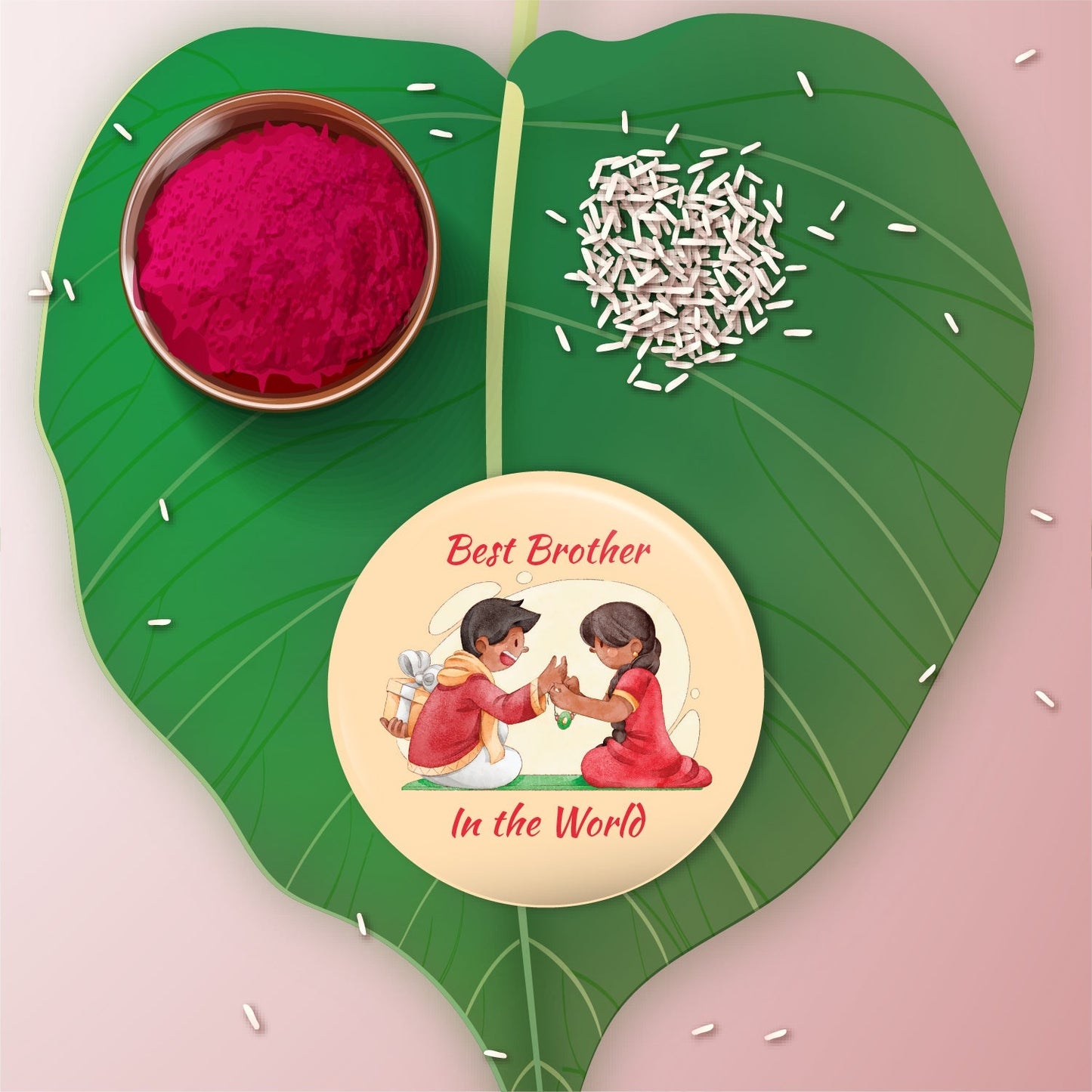 Indianvibez Best Brother in the World Metal Rakhi with Fridge Magnet - Kids Rakhi