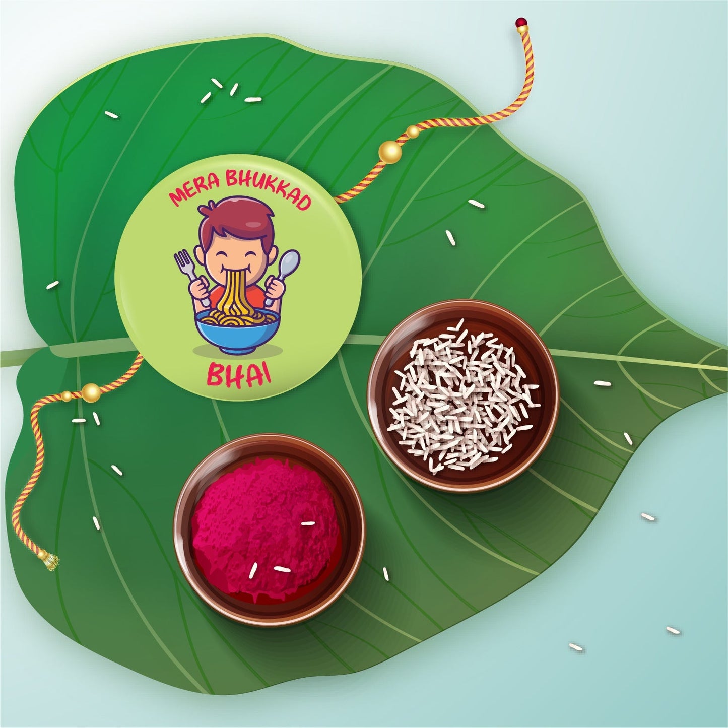 Indianvibez Bhukkad Bhai Metal Rakhi with Fridge Magnet - Kids Rakhi