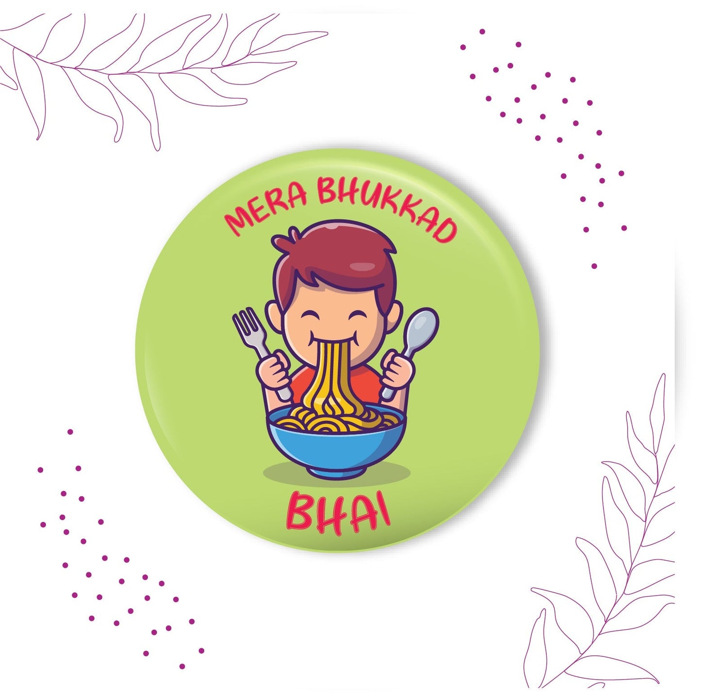 Indianvibez Bhukkad Bhai Metal Rakhi with Fridge Magnet - Kids Rakhi