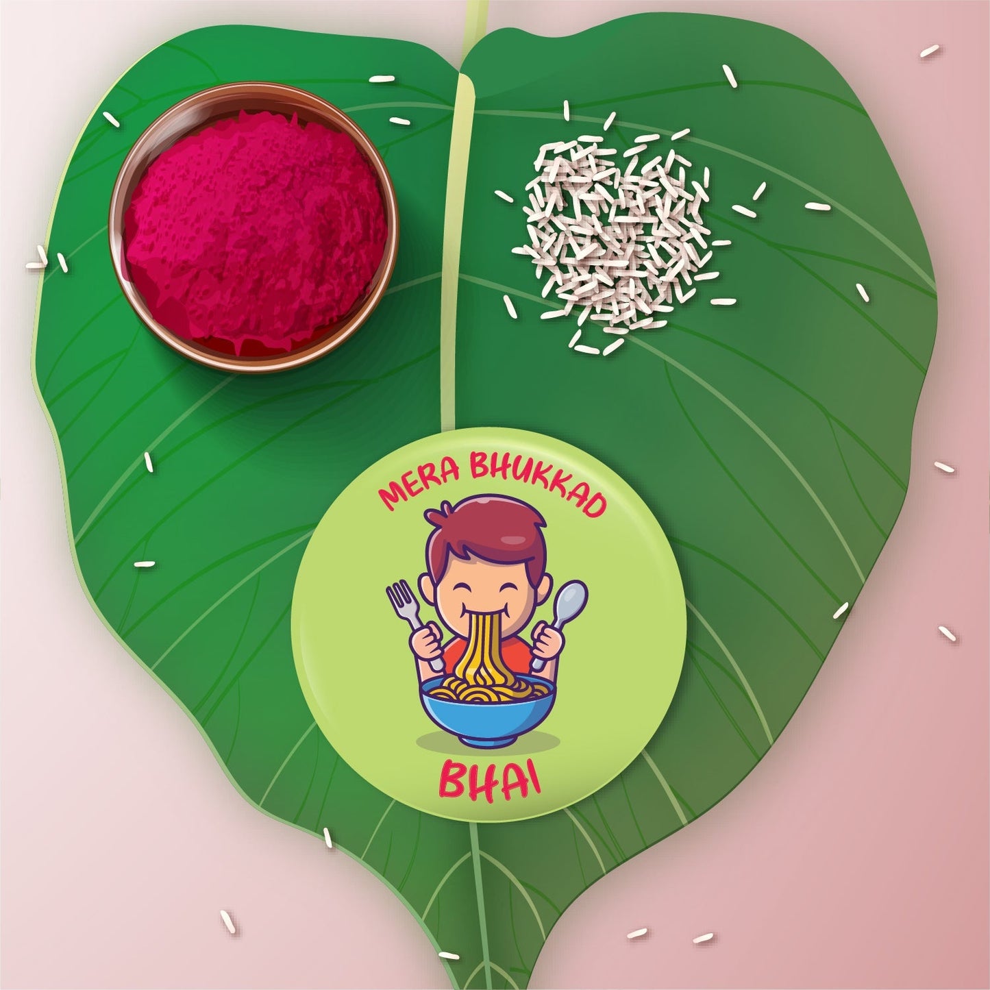 Indianvibez Bhukkad Bhai Metal Rakhi with Fridge Magnet - Kids Rakhi