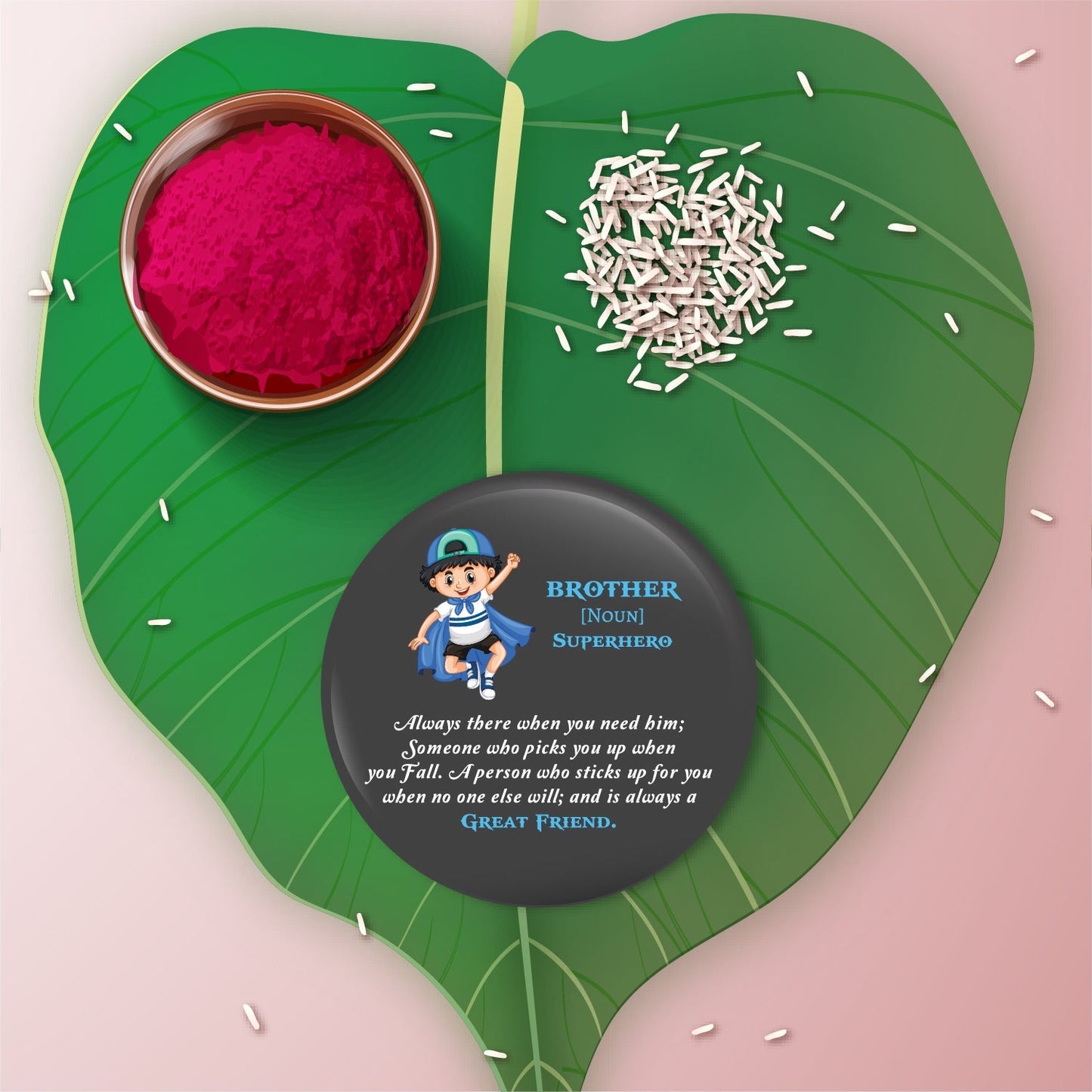 Indianvibez Brother is Superhero Metal Rakhi with Fridge Magnet - Kids Rakhi