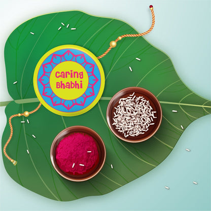 Indianvibez Caring Bhabhi Metal Rakhi/Lumba with Fridge Magnet - Kids Rakhi