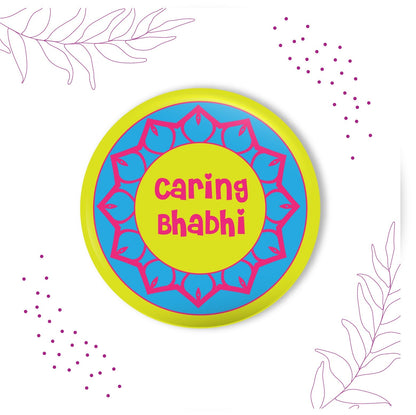 Indianvibez Caring Bhabhi Metal Rakhi/Lumba with Fridge Magnet - Kids Rakhi