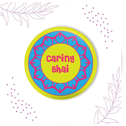 Indianvibez Caring Bhai Metal Rakhi with Fridge Magnet - Kids Rakhi