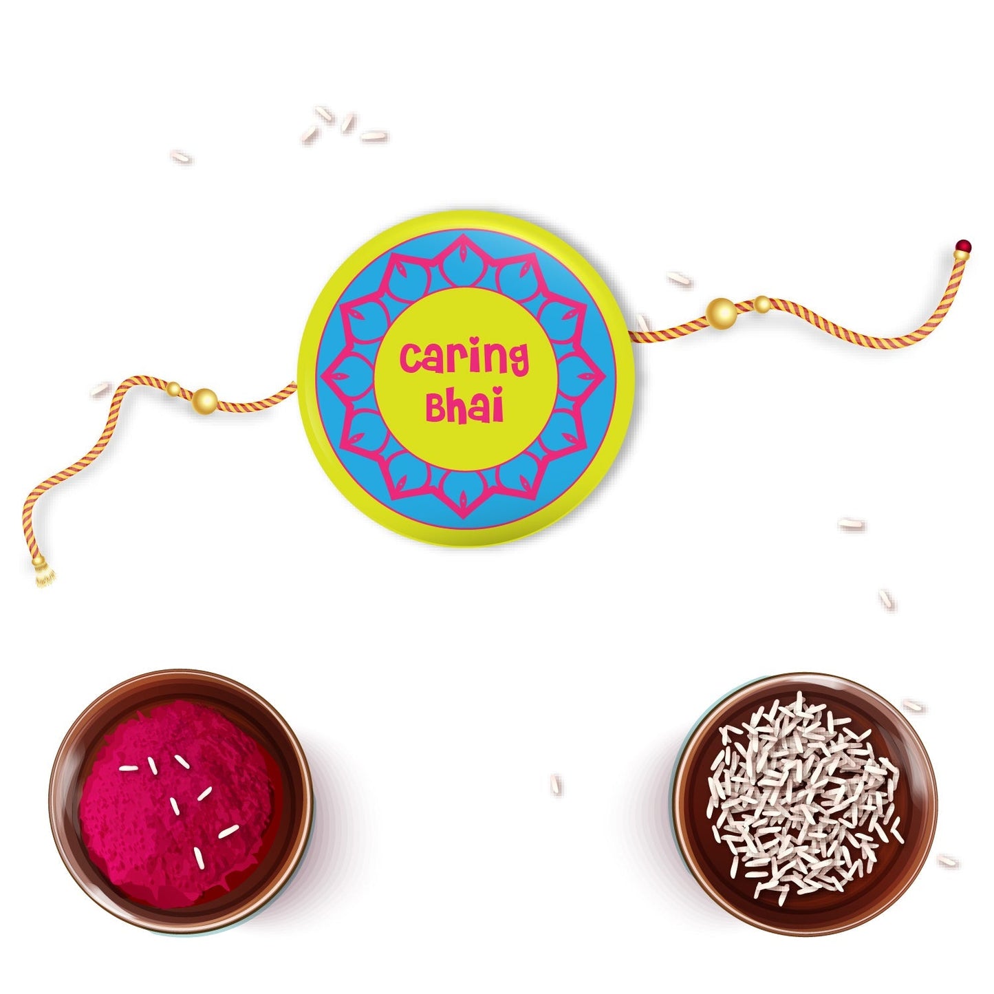 Indianvibez Caring Bhai Metal Rakhi with Fridge Magnet - Kids Rakhi