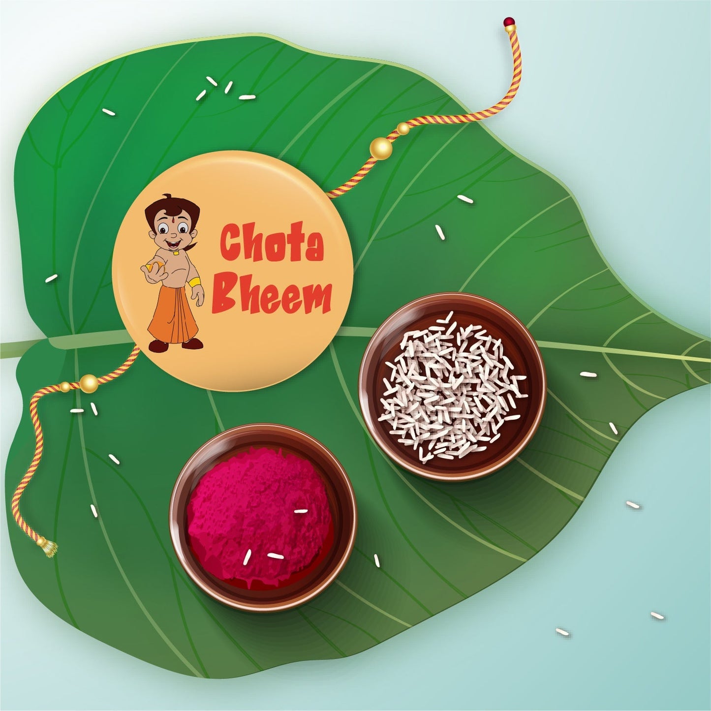 Indianvibez Chota Bheem Metal Rakhi with Fridge Magnet - Kids Rakhi