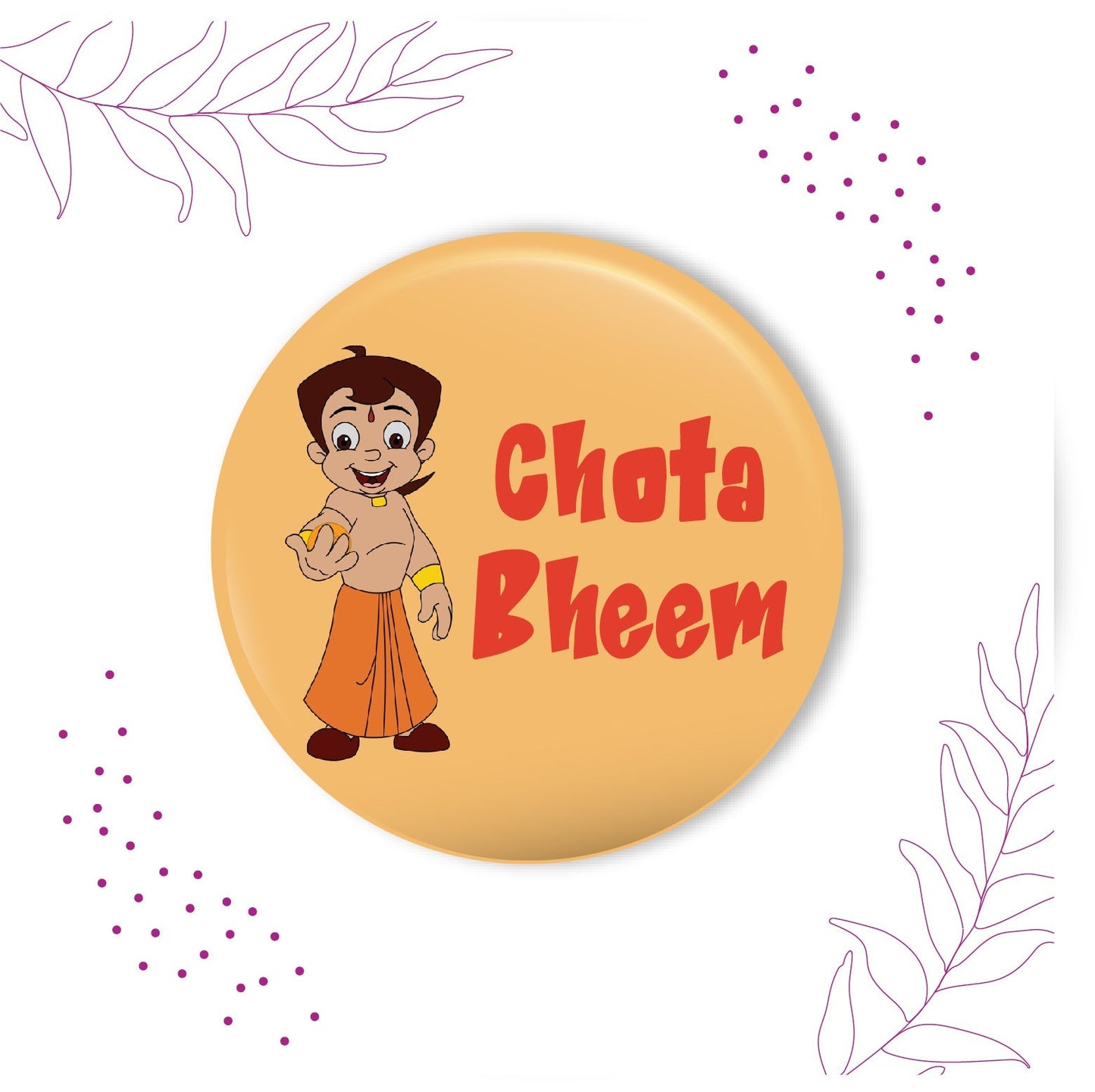 Indianvibez Chota Bheem Metal Rakhi with Fridge Magnet - Kids Rakhi