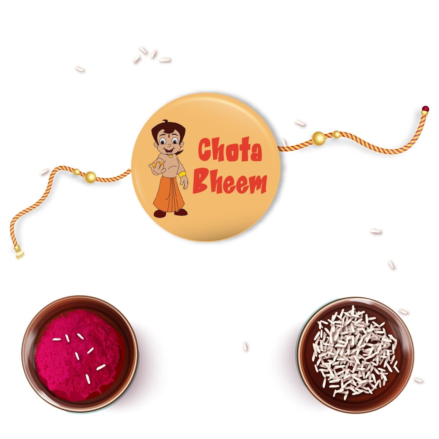 Indianvibez Chota Bheem Metal Rakhi with Fridge Magnet - Kids Rakhi