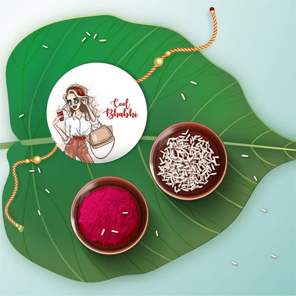 Indianvibez Cool Bhabhi Metal Rakhi/Lumba with Fridge Magnet - Kids Rakhi