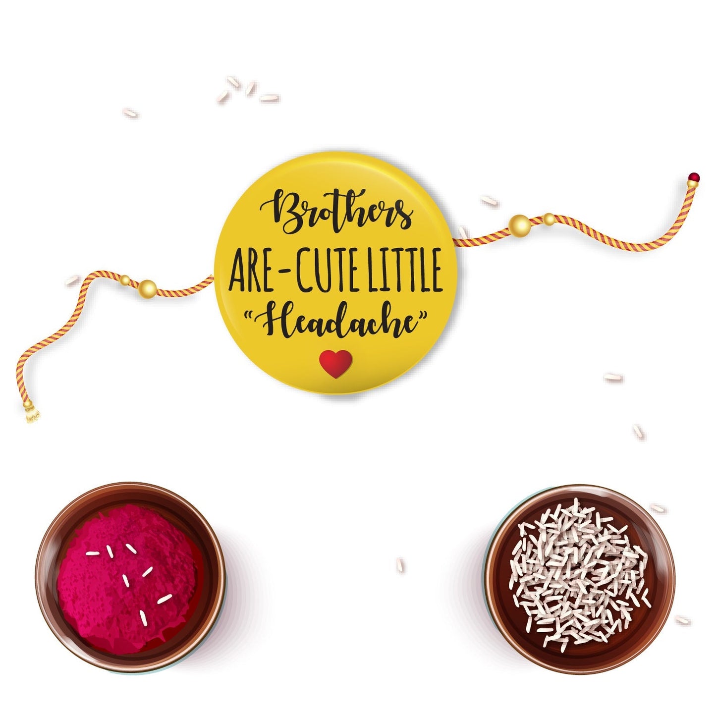 Indianvibez Brothers are Cute Little Headache Metal Rakhi with Fridge Magnet - Kids Rakhi