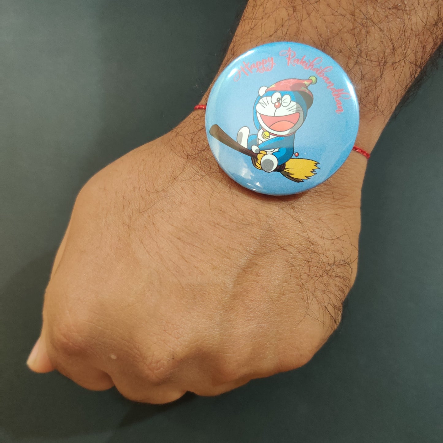 Indianvibez Doraemon Metal Rakhi with Fridge Magnet - Kids Rakhi