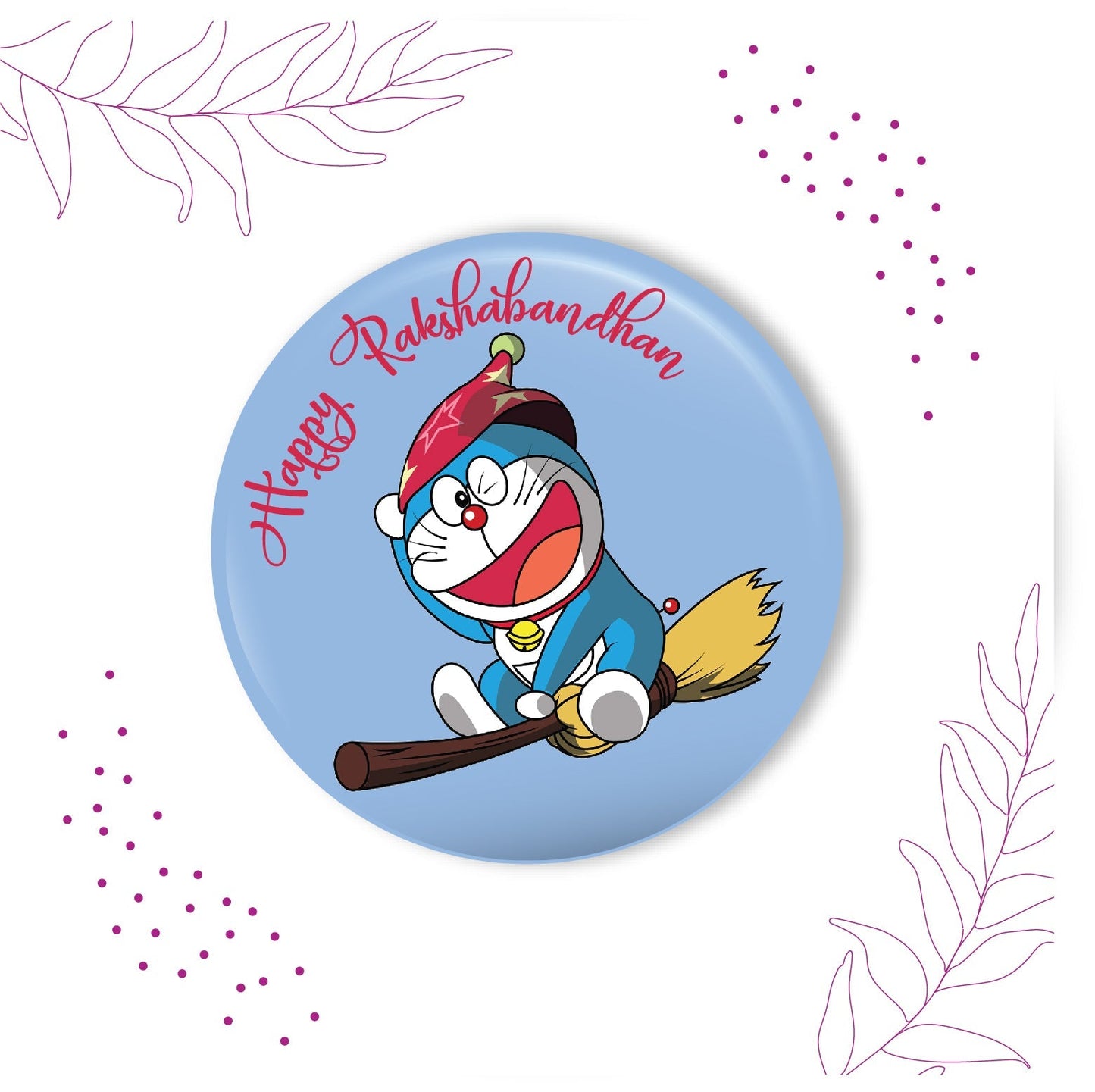 Indianvibez Doraemon Metal Rakhi with Fridge Magnet - Kids Rakhi